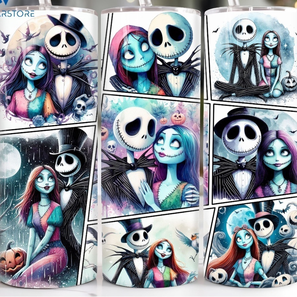 Jack and Sally 20oz stainless steel tumbler